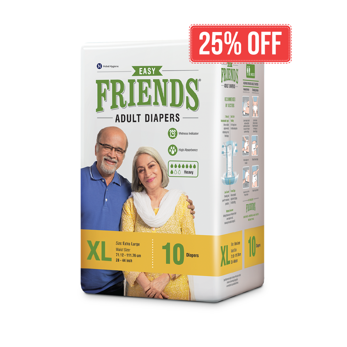 Friends Easy Adult Diapers Xl 10’s Unisex Db Healthcare